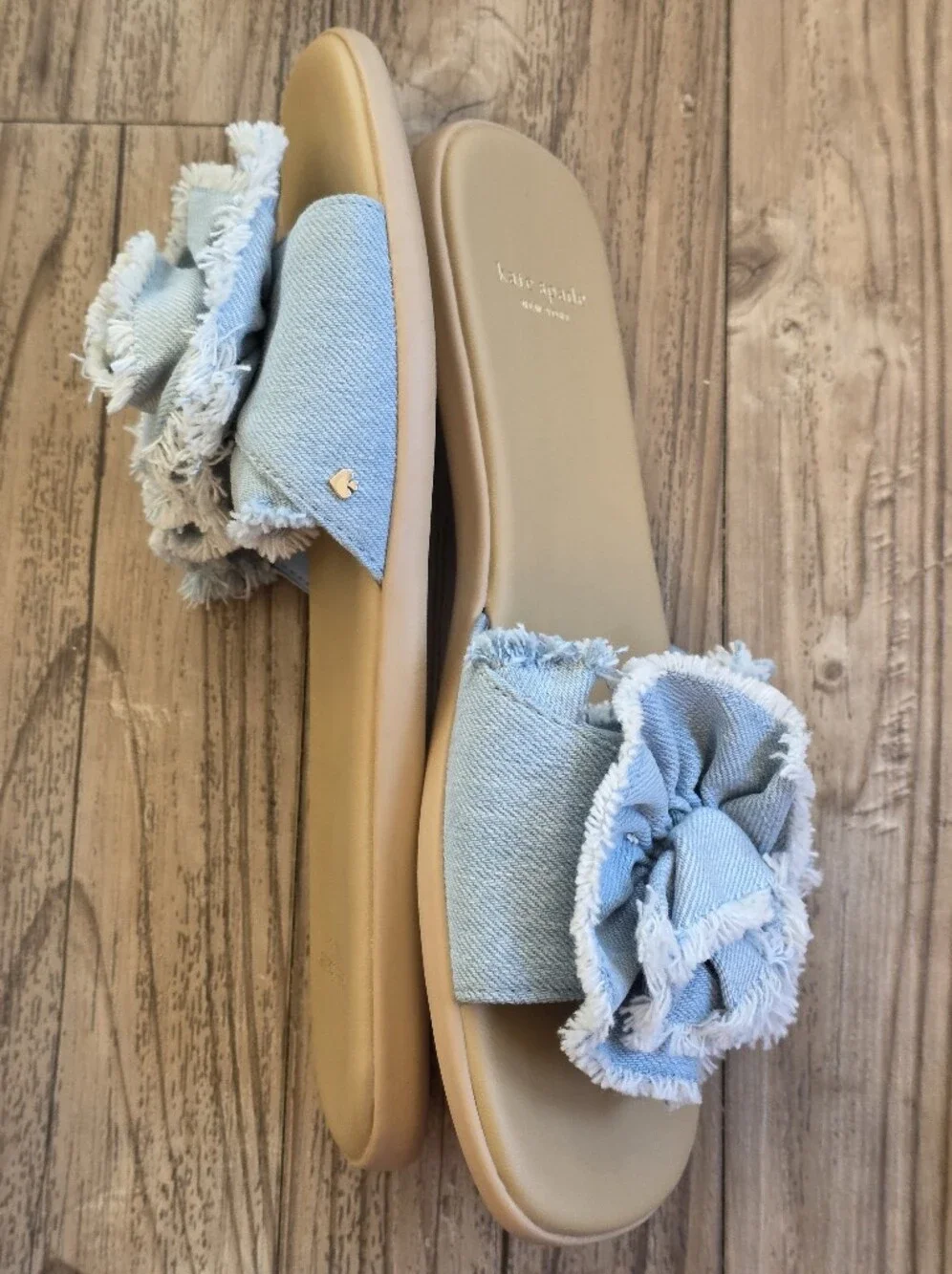 kate spade Flourish Denim Flat Sandals